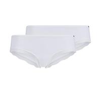 Skiny Damen Slips Cheeky Panty DP, Classic Cotton mit Spitze, Baumwoll-Stretch, 2er Pack Weiß XL