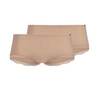 SKINY Damen Hipster, 2er Pack - Pant DP, Classic Cotton, Spitze, Baumwoll-Stretch Beige 2XL