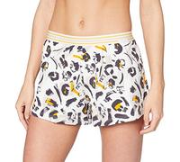 Skiny Damen Pyjama Hose kurz Earth Sleep Schlafanzughose, Mehrfarbig (Ivory Animal 3159), (Herstellergröße:42)