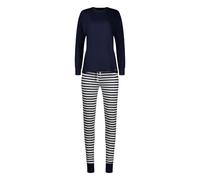 Pyjama SKINY "Night In Mix & Match", Damen, Gr. 42, navy blazer, Single Jersey, Obermaterial: 95% Baumwolle, 5% Elasthan, unifarben, bequem lang, Rundhals, Homewear-Sets Pyjama, mit Rundhalsausschnitt