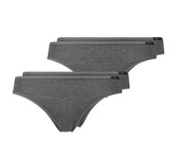SKINY Damen Rio Slip, 4er Pack - Bikini Briefs, Cotton Stretch, Basic Grau S