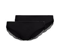 Skiny Damen Slip Rio Classicotton 2er-Pack Schwarz Größe 38