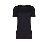 Skiny Damen Shirt - T-Shirt, Baumwolle, Rundhalsausschnitt, Kurzarm, einfarbig Schwarz 36