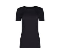 Skiny Damen Shirt - T-Shirt, Baumwolle, Rundhalsausschnitt, Kurzarm, einfarbig Schwarz 36