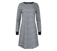 Sleepshirt SKINY "Night In Mix & Match", Damen, Gr. 36, N-Gr, navyblazer stripes, Single Jersey, Obermaterial: 95% Baumwolle, 5% Elasthan, gestreift, bequem kniefrei, Rundhals, Kleider Sleepshirt, mit