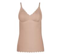 SKINY Damen Spaghetti-Shirt - Sensation, Top, V-Ausschnitt, Pads, Mikrofaser Beige L