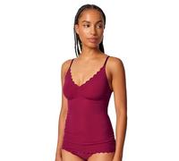Skiny Damen Spaghetti-Shirt - Top, V-Ausschnitt, Pads, Micro Lovers, Mikrofaser Rot (Beet Red) XL