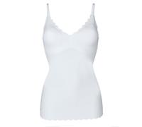 SKINY Damen Spaghetti-Shirt - Top, V-Ausschnitt, Pads, Micro Lovers, Mikrofaser Weiß M