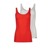 Skiny Tanktop mit Label-Detail im 2er-Pack in Rot, Größe 36