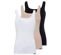 Skiny Damen Top Dunkelbeige/weiß/schwarz 40