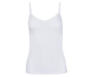 SKINY Damen Unterhemd - Spaghettishirt, Classic Cotton, Spitze, Baumwoll-Stretch Weiß 2XL