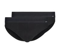 Skiny Herren Brasil-Slip Cotton Retro – Feinripp, Baumwolle, elastischer Bund – 2er Pack Schwarz S