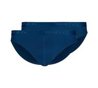 Skiny Herren Brasil-Slip, 2er Pack - Cotton Retro, Unterhose, Feinripp, Baumwolle, blau, M Blau