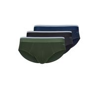 Skiny Herren Brasil Slip 3er Pack Cotton Multipack 085741 Gr. XL in oliveblueblack Selection