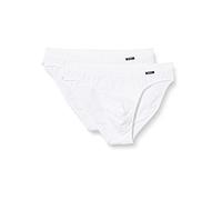 Skiny Brasil-Slip 2er-Pack mit Bundgummi L weiß Herren Slips Unterhosen Herrenwäsche Tageswäsche (Unterteile) L white