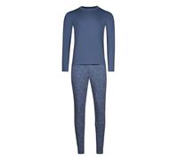 Skiny Herren Pyjama Set Lang Schlafanzug Long Set Slumberline, Farbe:Blau, Artikel:-S879 Vintage Indigo, Größe:XL