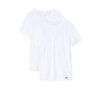 SKINY Herren T-Shirt, 2er Pack - Unterhemd, Halbarm, Crew Neck, Rundhals, Baumwolle Weiß 2XL