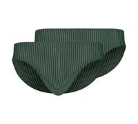 SKINY Herren Slips, 2er Pack - Brasil Slip, Cotton Stretch, Single Jersey Olivgrün/Weiß / M M Grün