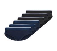 SKINY Herren Slips. 6er Pack - Brasil-Slips Cotton Multipack, Unterwäsche, Cotton Stretch Blau/Schwarz M