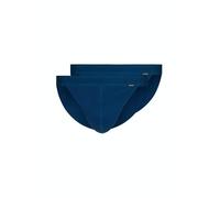 Skiny Herren Tanga-Slip Cotton Retro Feinripp Baumwolle, 2er Pack Blau L