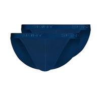 Skiny Herren-Tanga Cotton Rib G-String – Baumwolle, Feinripp – Navy (080693) M, 2er Pack
