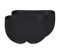 Skiny Herren Tanga-Slip - Cotton Retro - Feinripp, Baumwolle - Schwarz M - 2er Pack