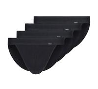 SKINY Herren Tanga-Slip, 4er Pack - Cotton Retro, Unterhose, Feinripp, Baumwolle Schwarz / 2XL XXL Schwarz