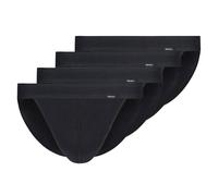 SKINY Herren Tanga-Slip, 4er Pack - Cotton Retro, Unterhose, Feinripp, Baumwolle Schwarz L