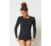 Skiny Damen Longsleeve Cotton Essentials – Baumwolle, Rundhalsausschnitt, Schwarz, Größe 36