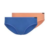 SKINY Mädchen Slip, 2er Pack - Rio-Slip, Bikini Briefs, Unterhose, Cotton Stretch Blau/Orange 152