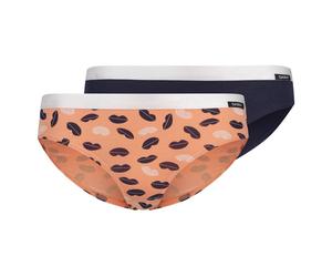 SKINY Mädchen Slip, 2er Pack - Rio-Slip, Briefs, Unterhose, Cotton Stretch Schwarz/Orange 164