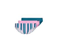 Slip SKINY "Slip 3er Pack", Mädchen, Gr. 140, bunt (petrol gestreift, rosa, petrol), Obermaterial: 95% Baumwolle CO. 5% Elasthan EL., Unterhosen Slip (30418723-140) petrol gestreift, rosa, petrol