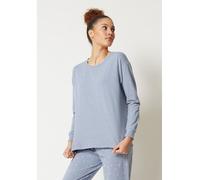 Skiny Longsleeve Every Night mit Label-Patch Blau Größe 44