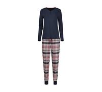SKINY - Skiny Damen Pyjama lang Night In Skiny Flanell navy blazer - Gr. - 38