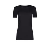 Skiny Damen Shirt - T-Shirt, Baumwolle, Rundhalsausschnitt, Kurzarm, einfarbig Schwarz 36