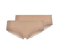 Skiny Panty Classicotton Damen Baumwolle/Elasthan, umlaufende Spitze Beige Gr. 36 2er-Pack