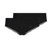 SKINY Damen Slips, 2er Pack - Cheeky Panty DP, Classic Cotton, Spitze, Baumwoll-Stretch Schwarz S