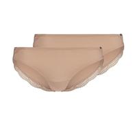 SKINY Damen Slips, 2er Pack - Rio Slip DP, Classic Cotton, Spitze, Baumwoll-Stretch Beige M
