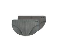SKINY Slip 2er Pkg. COTTON ADVANTAGE gunmetal stripes selection grau | S