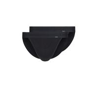 Skiny Herren Tanga-Slip Cotton Retro – Feinripp Baumwolle, 2er-Pack Schwarz 2XL