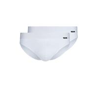 Skiny Herren Brasil-Slip, 2er Pack - Cotton Retro, Unterhose, Feinripp, Baumwolle, weiß, 2XL Weiß
