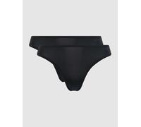 Skiny String aus Mikrofaser im 2er-Pack in Black, Größe 38