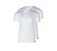 SKINY Herren T-Shirt, 2er Pack - Unterhemd, Halbarm, Crew Neck, Rundhals, Baumwolle Weiß M