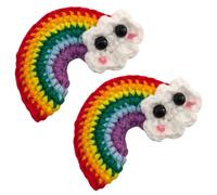 SKISUNO 1 Paar Handgestrickte Regenbogen Haarspangen aus Legierung und Wollgarn Weiche und Bequeme Haarschmuck Clips für Mädchen im Alltag und Besondere Anlässe Zufällige Zufällige Farbe