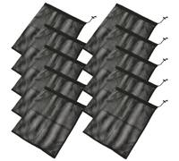SKISUNO 10 Stück pack Netzbeutel mit Kordelzug Atmungsaktive und Faltbare Aufbewahrungstaschen aus Polyester zum Schwimmen und Camping Schwarz 30x25cm
