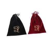 SKISUNO 2 Stück Haartrockner Kordelzugbeutel 230x270mm Aus Strapazierfähigem Material Schwarz Dunkelrot Aufbewahrungstasche Für Reisen Und Gästezimmer