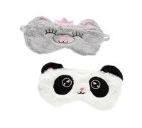SKISUNO 2stücke Pack Schlaf Augenmasken Kreative Auge Abdeckung Panda Design Augenmaske Schlafmaske Eye Shades