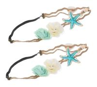 SKISUNO 2stücke Teiliges Stirnband Mit Seesternblumen Und Muscheln Kreativer Haarschmuck Für Damen Elegantes Haarband Für Hochzeit Boho-partys Strand Und Festliche Anlässe
