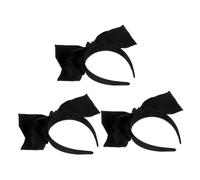 SKISUNO 3 Stück Schwarzes Elastisches Haarband mit Großer Schleife Leichtes Stirnband für Damen Vielseitiger Haarschmuck für Alltag und Party Teiliges Reisetauglich und Formbeständig