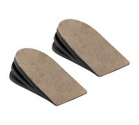 SKISUNO Unsichtbare Schuheinlagen mit Halber Fersenerhöhung Atmungsaktive Fersenpolster aus Gummi und Wildleder Stoßdämpfende Einlegesohlen zum Stehen und Tanzen 1 Paar Braune